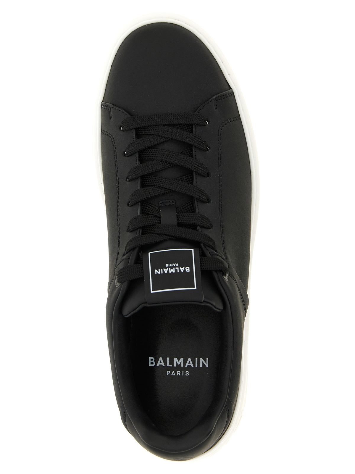 Baskets basses bicolores en cuir de veau Balmain