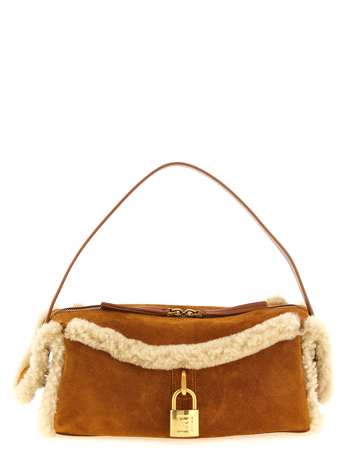 Sac Balmain en cuir de veau marron