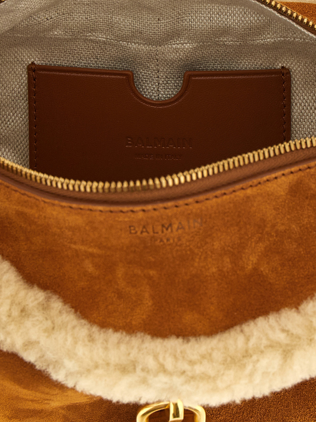 Sac Balmain en cuir de veau marron