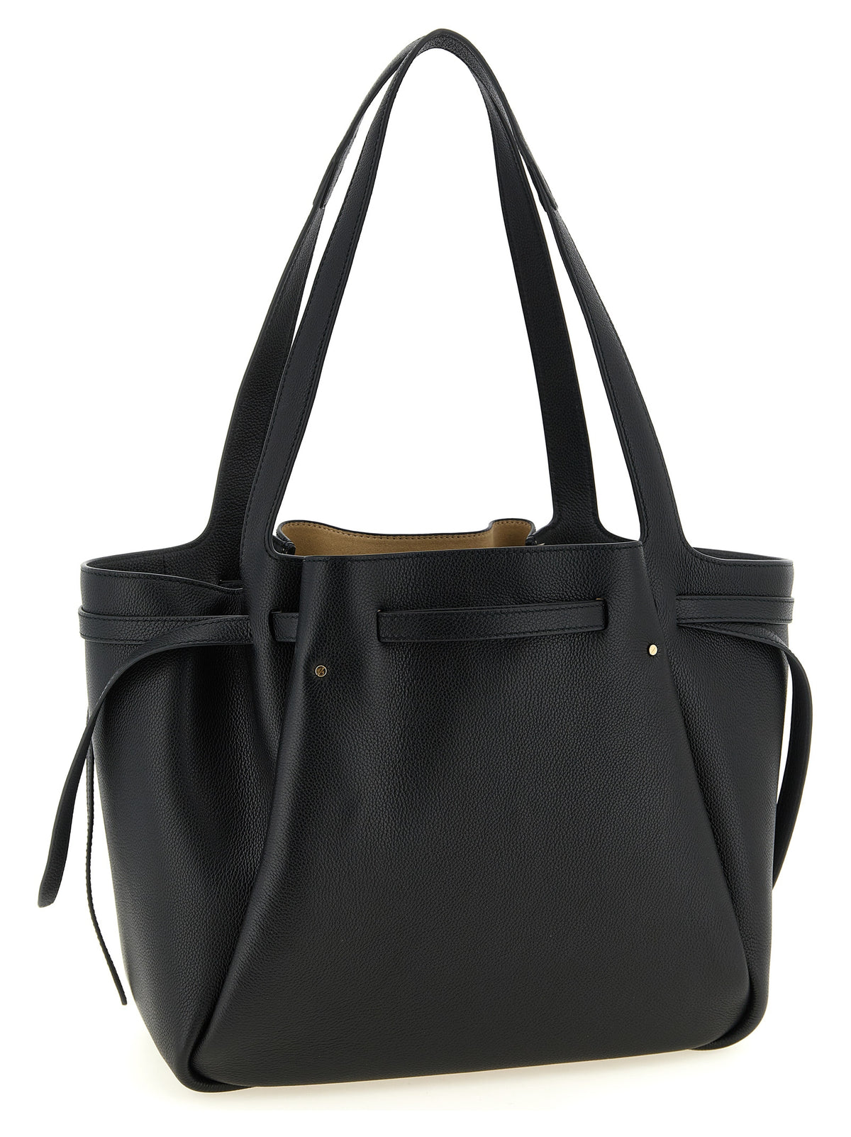 Sac cabas en cuir de vachette noir Tory Burch