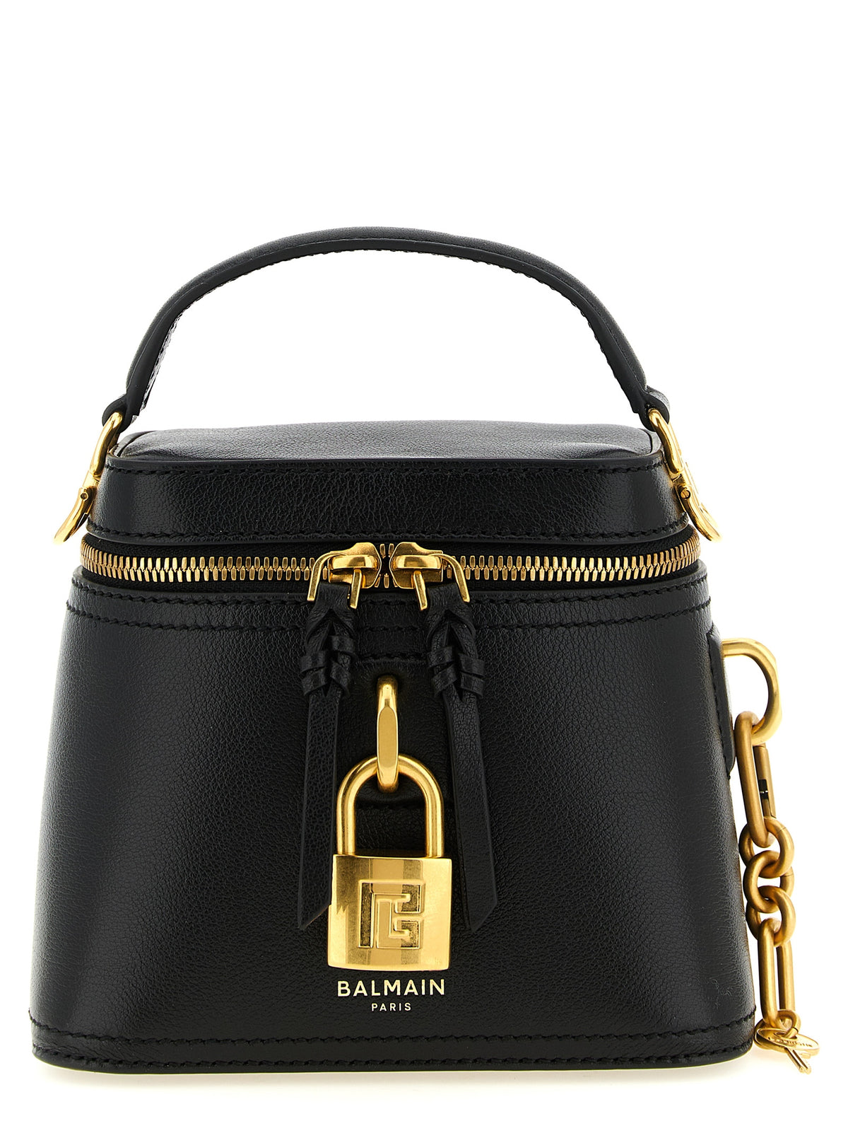 Sac à main Balmain en cuir de buffle noir