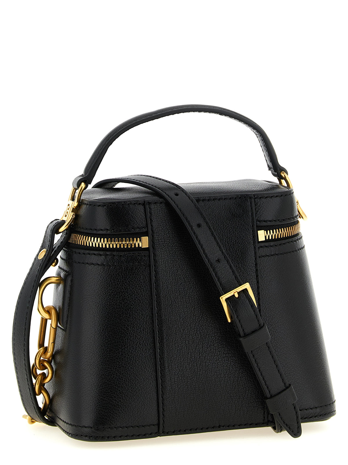 Sac à main Balmain en cuir de buffle noir