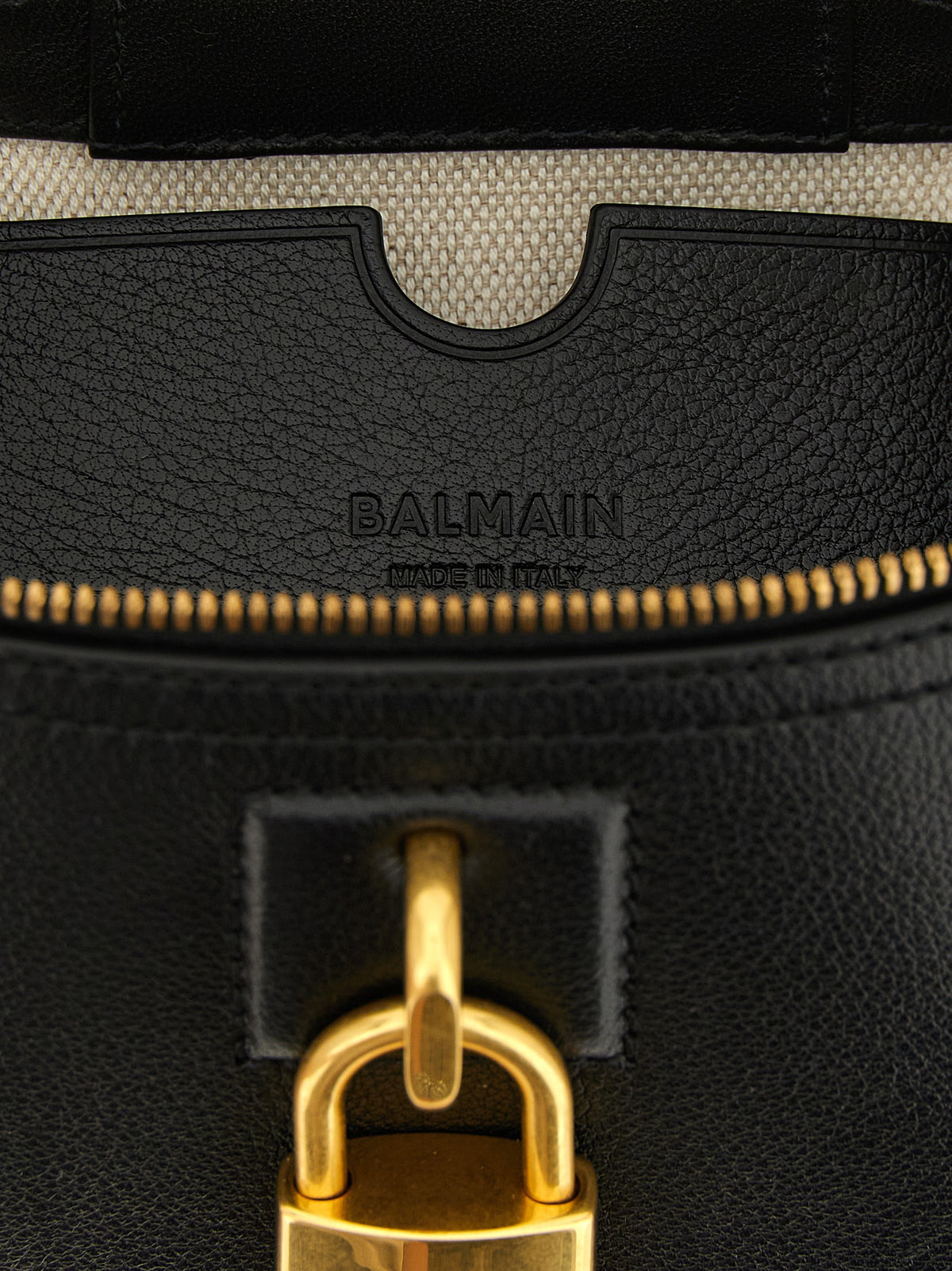 Sac à main Balmain en cuir de buffle noir