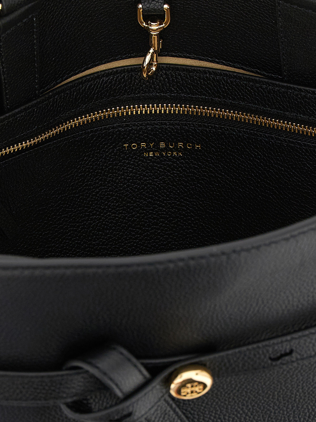Sac bandoulière en cuir de vachette noir Tory Burch