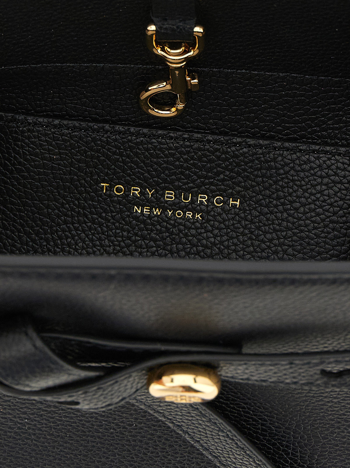 Sac bandoulière en cuir de vachette noir Tory Burch