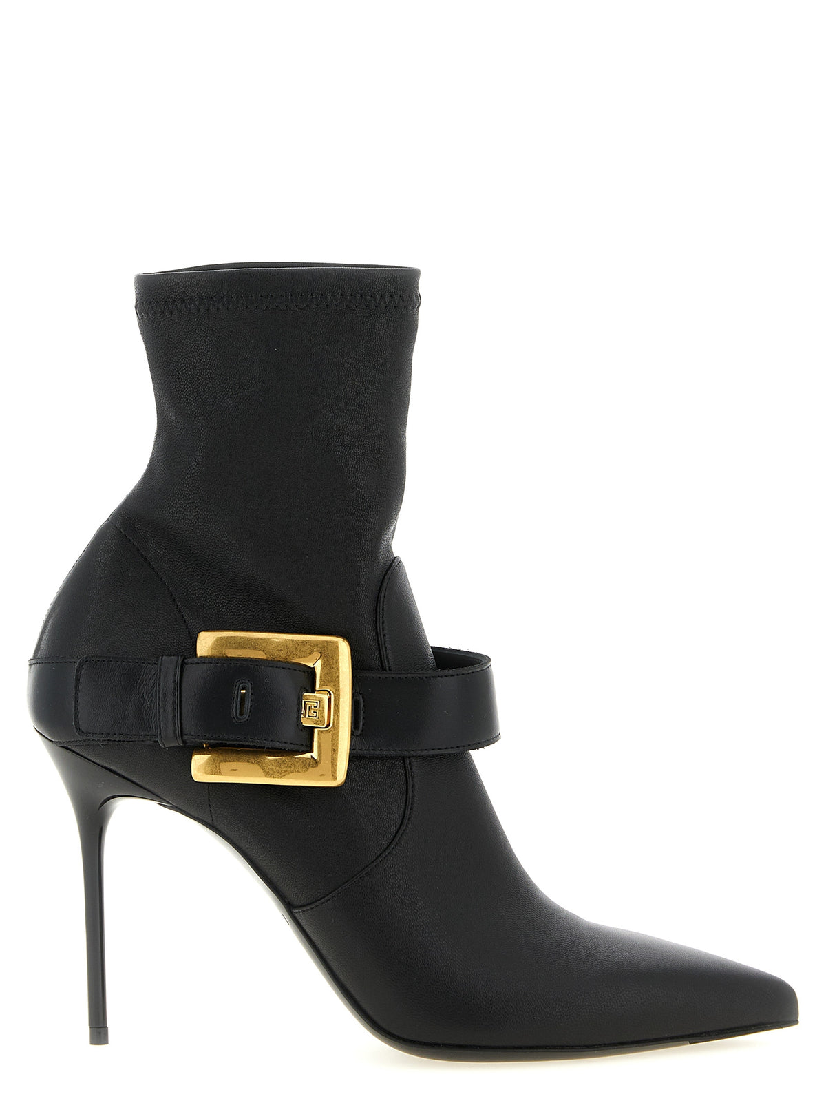 Balmain Bottines en cuir d'agneau noir