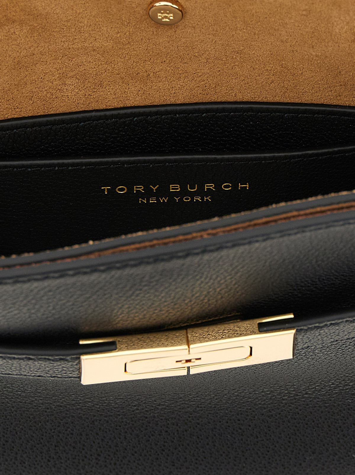 Sac bandoulière Tory Burch en cuir d'agneau noir
