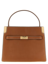 Sac bandoulière en cuir de vachette marron Tory Burch