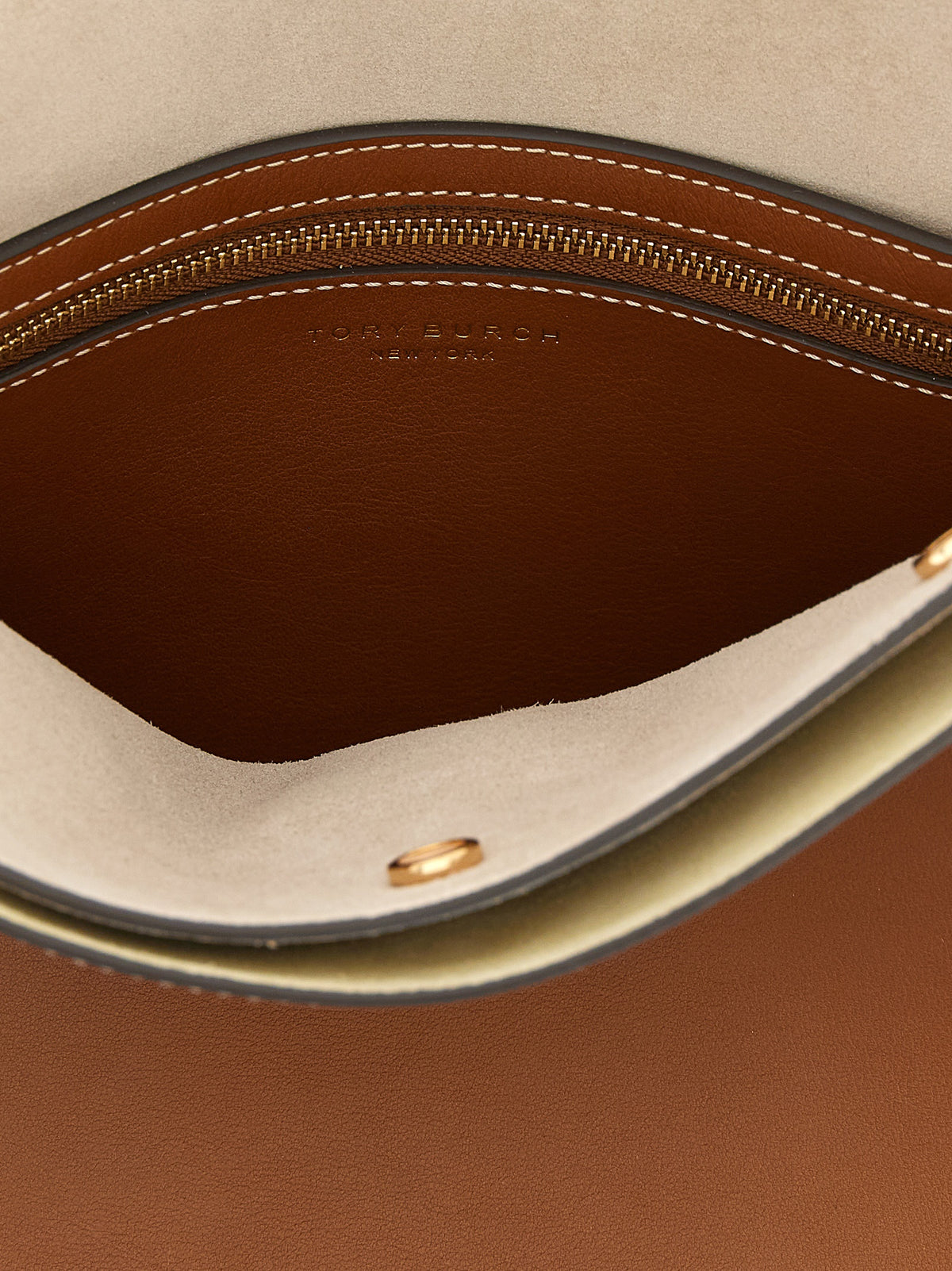 Sac bandoulière en cuir de vachette marron Tory Burch