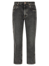Brunello Cucinelli Gray Cotton Straight-Leg Jeans