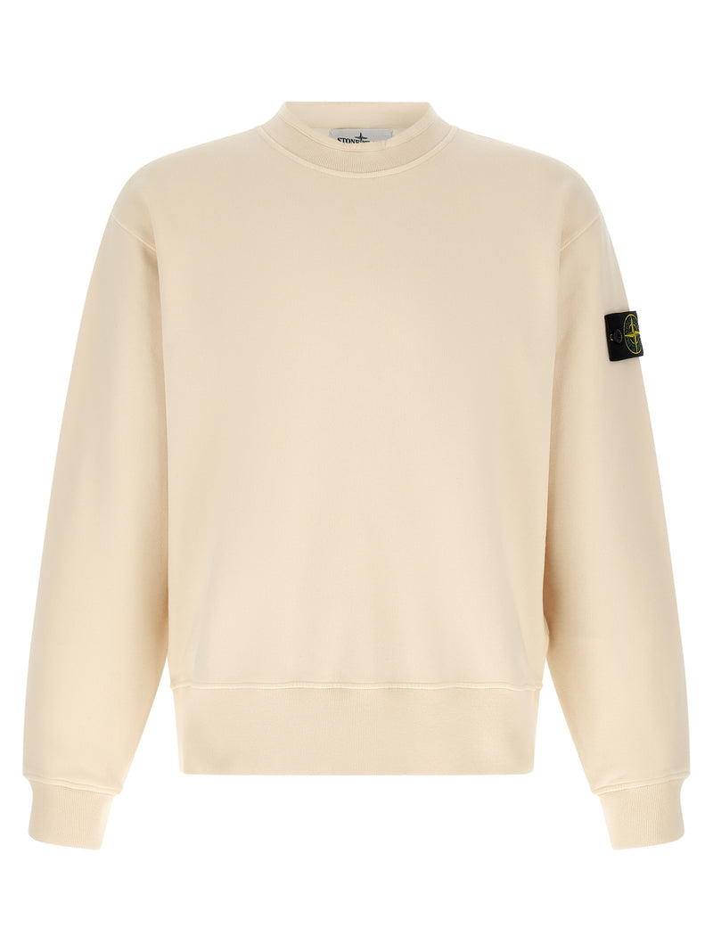 Stone Island White Cotton Sweatshirt