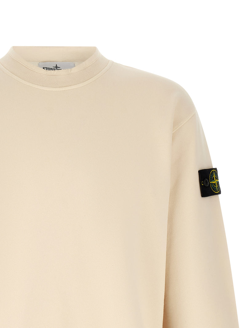 Stone Island White Cotton Sweatshirt