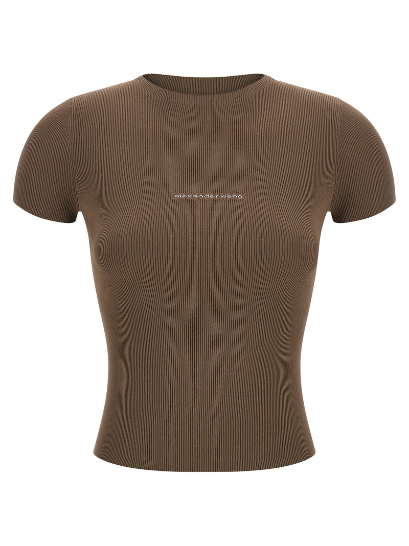 Alexander Wang Brown Polyamide T-Shirt