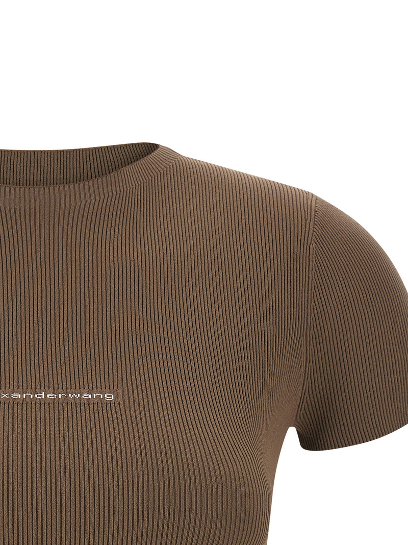 Alexander Wang Brown Polyamide T-Shirt