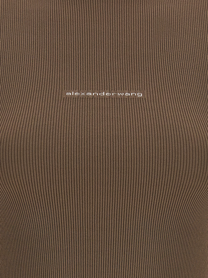 Alexander Wang Brown Polyamide T-Shirt