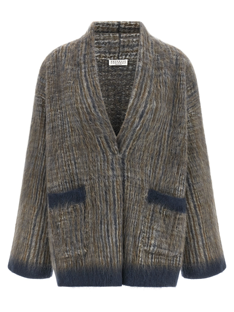 Brunello Cucinelli Gray Wool Cardigan