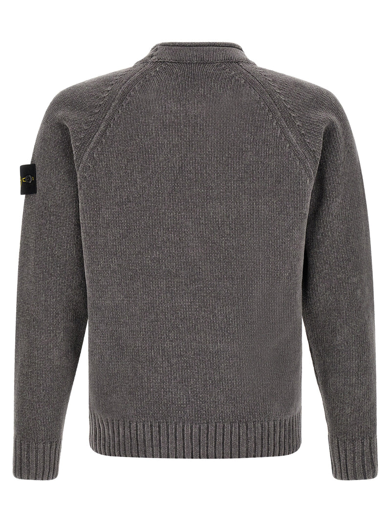 Stone Island Gray Cotton Cardigan