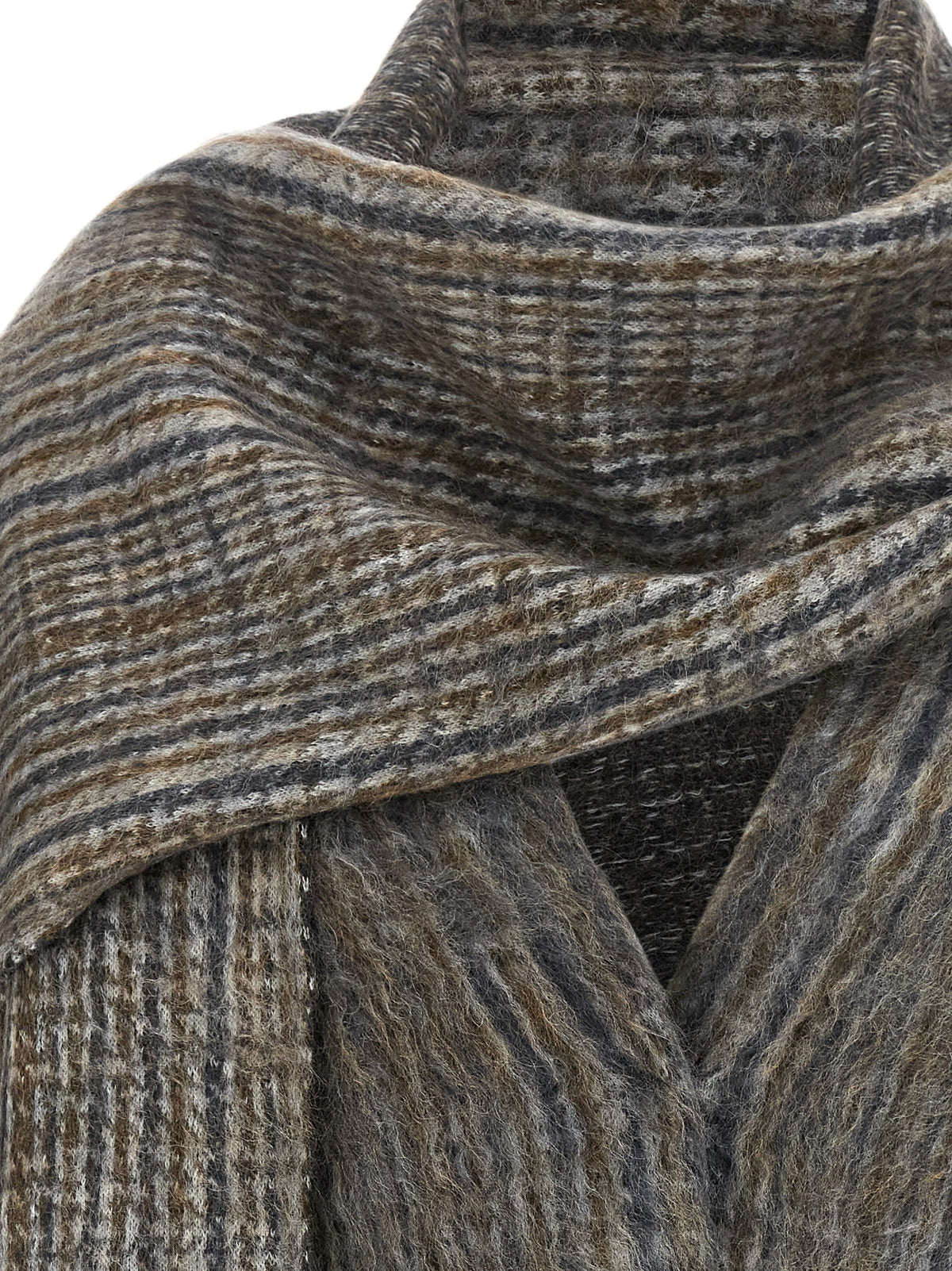 Cardigan en laine gris Brunello Cucinelli
