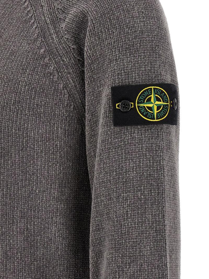Stone Island Gray Cotton Cardigan