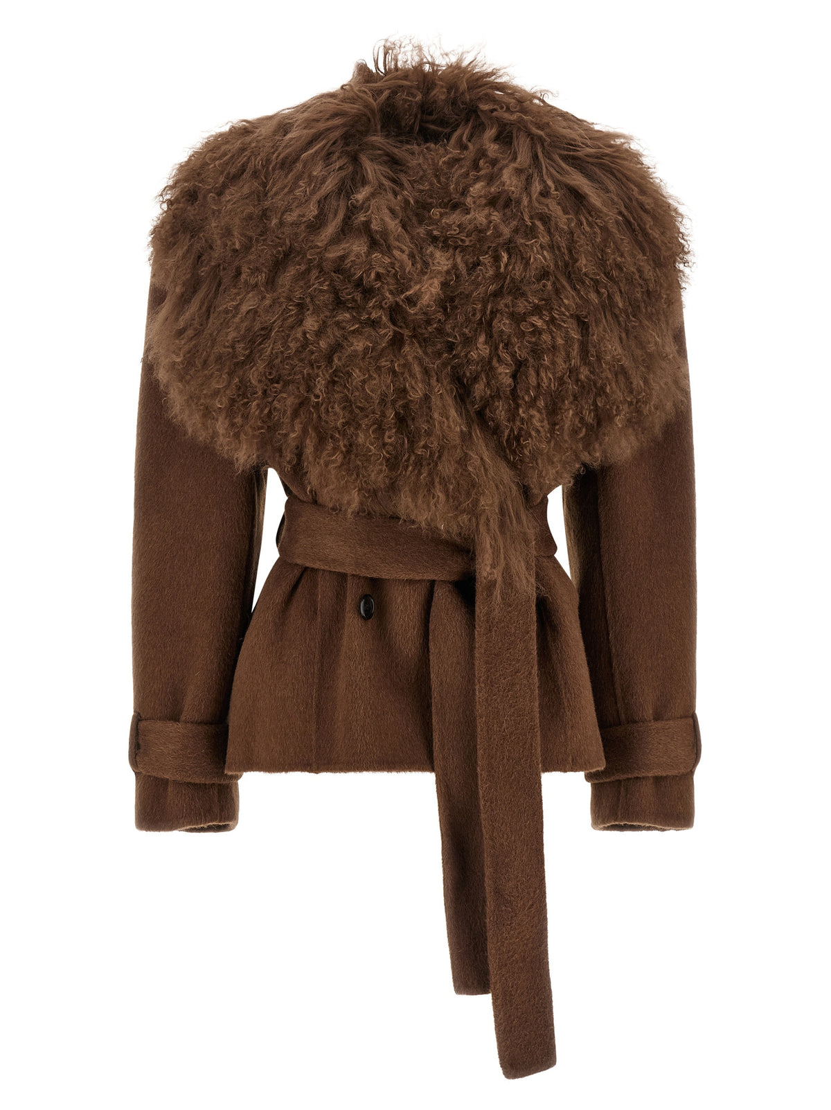 Manteau en Laine Marron Giuseppe Di Morabito