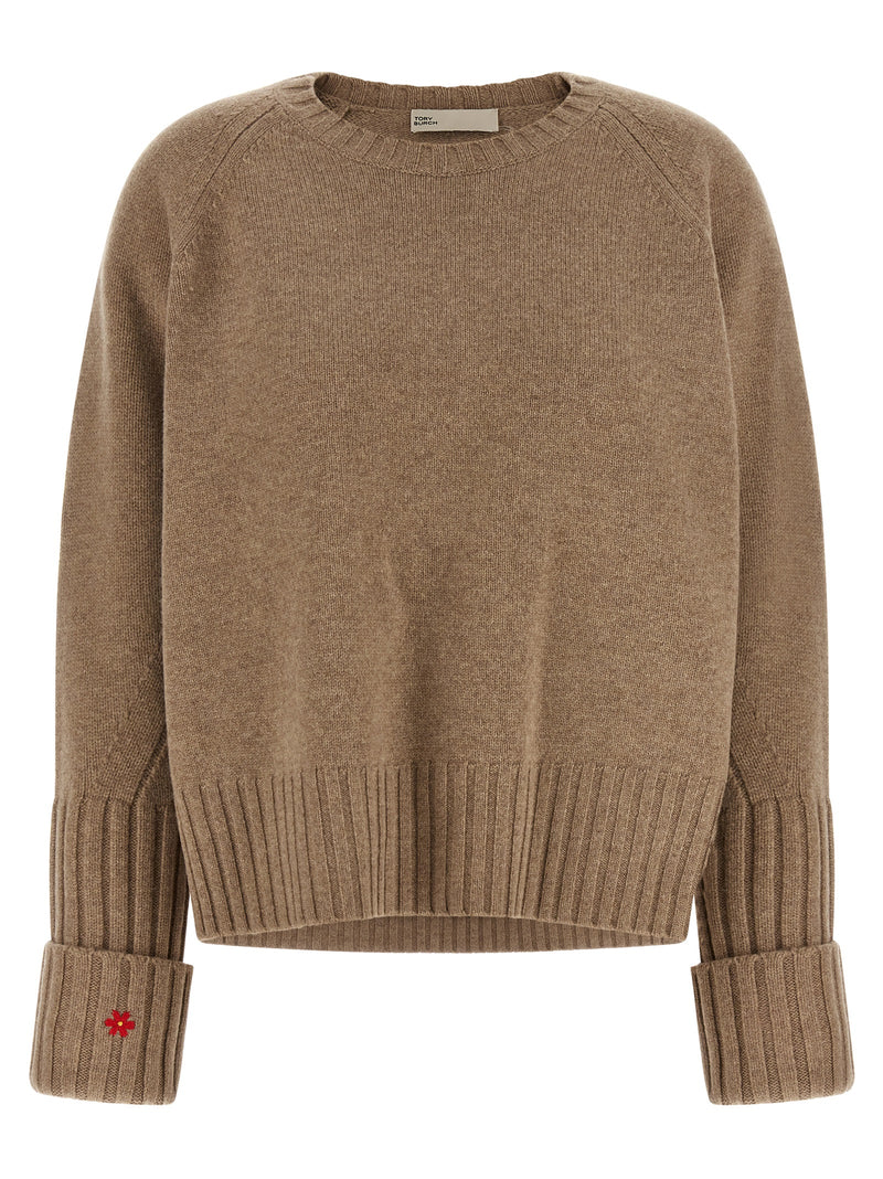 Tory Burch Beige Wool Cardigan