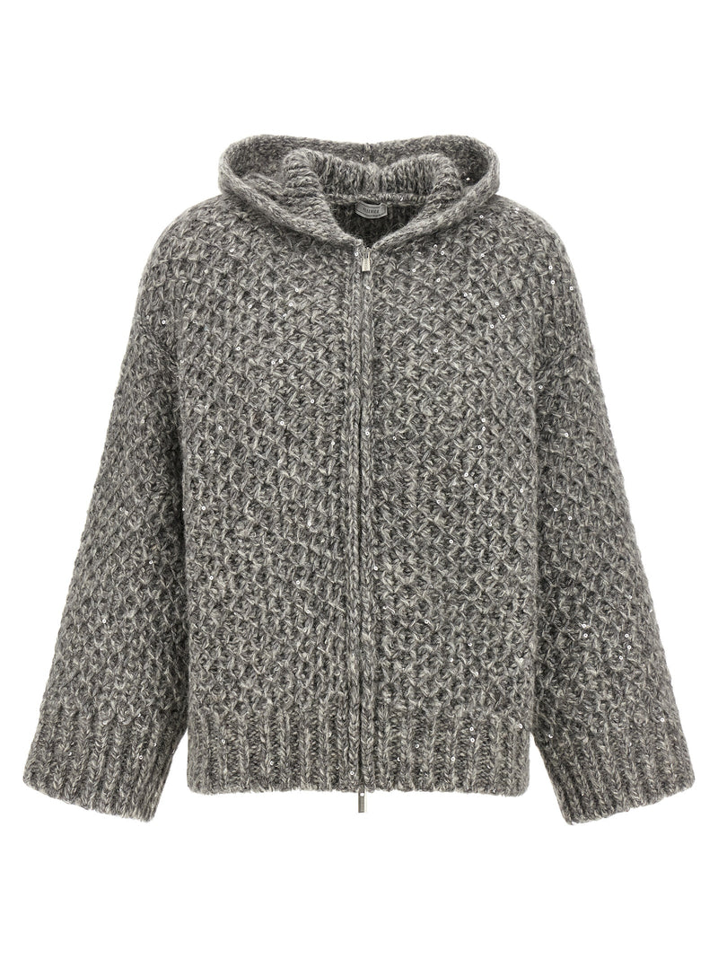 Peserico Gray Wool Cardigan