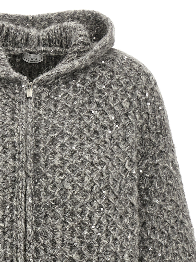 Peserico Gray Wool Cardigan