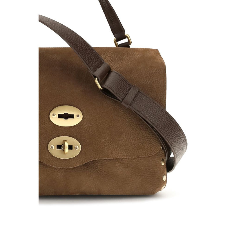 Zanellato Brown Suede Leather Shoulder Bag