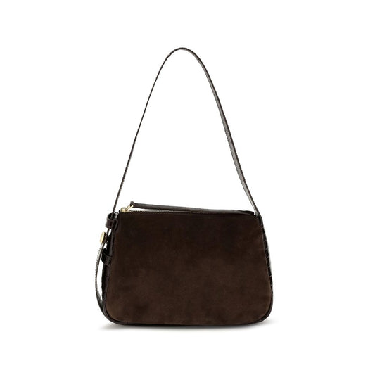 Tory Burch Brown Suede Leather Shoulder Bag