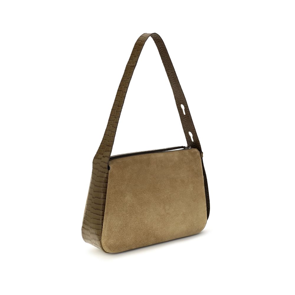 Sac à bandoulière en cuir suédé beige Tory Burch