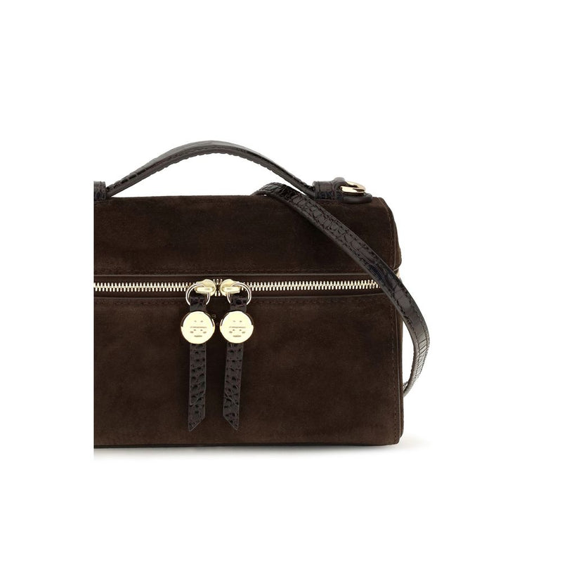 Tory Burch Brown Suede Leather Shoulder Bag