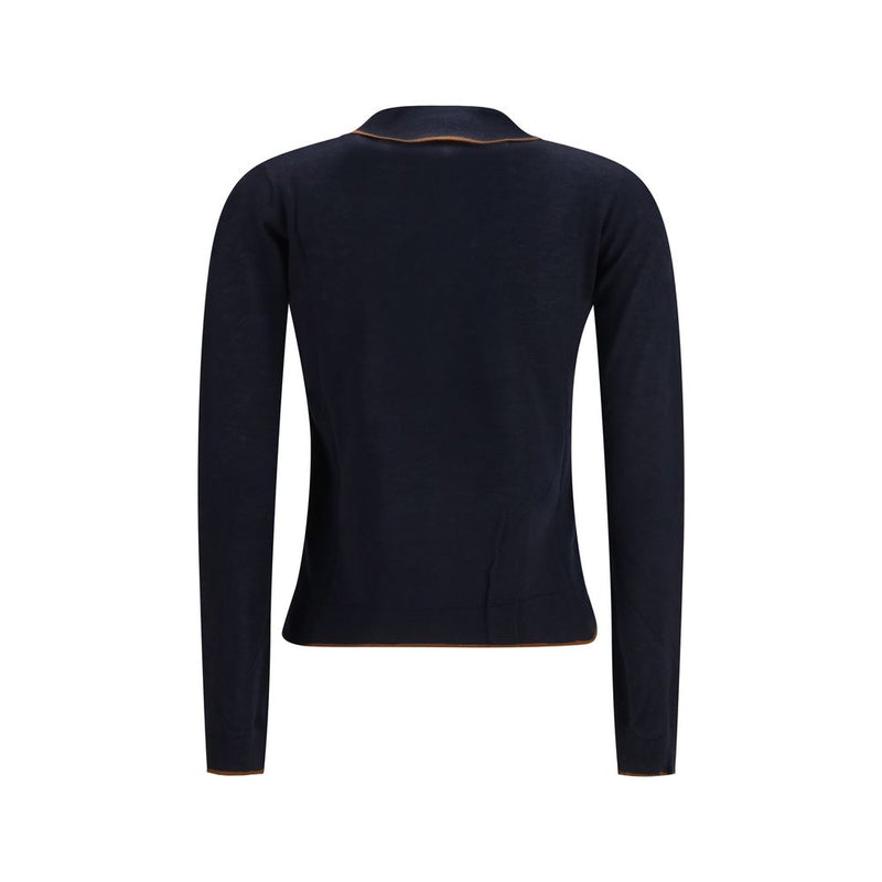 Max Mara Blue Silk Cardigan