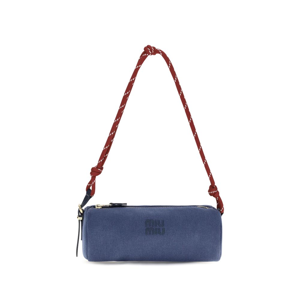 Portefeuille Miu Miu en coton bleu