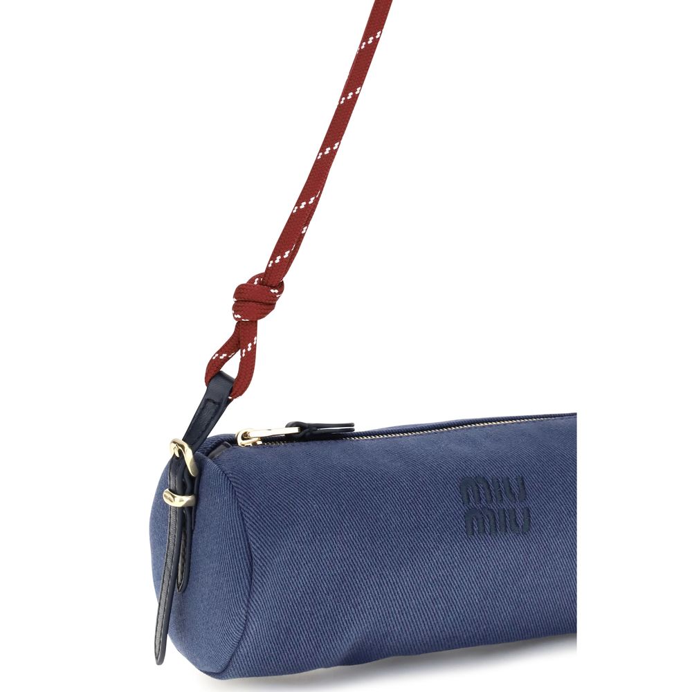 Portefeuille Miu Miu en coton bleu