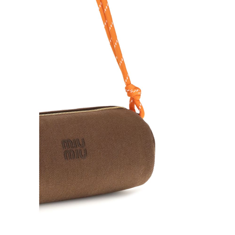 Portefeuille Miu Miu en coton marron