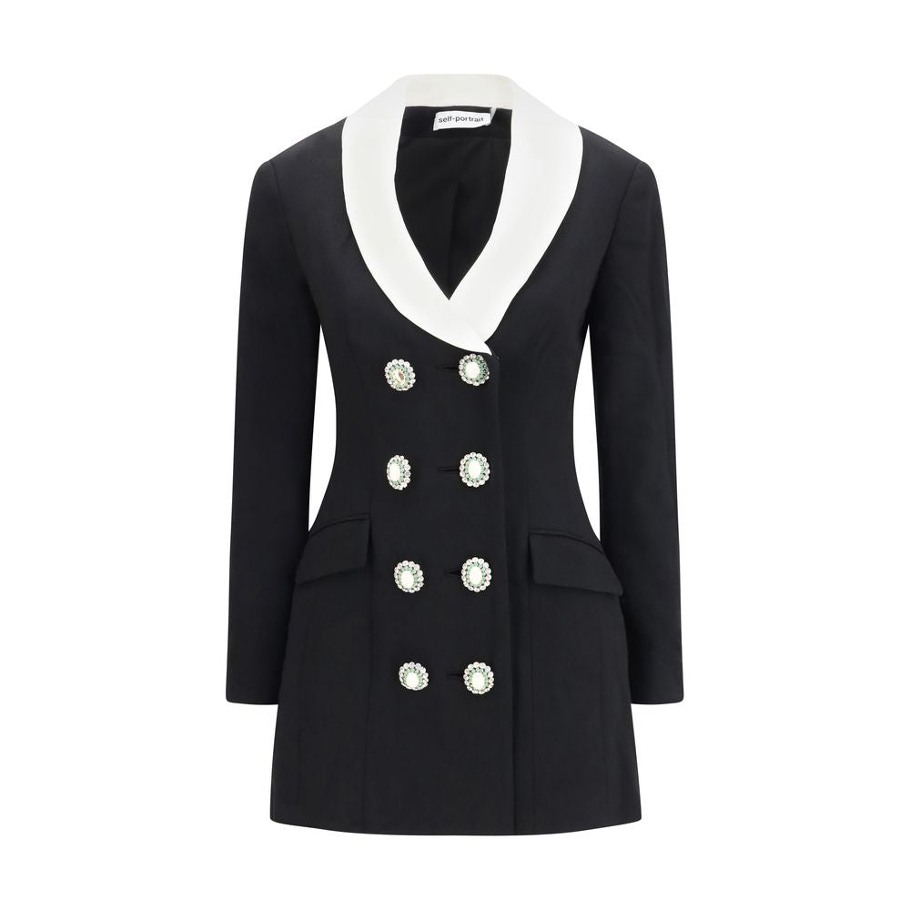 Self-Portrait Blazer noir en laine Oves Aries
