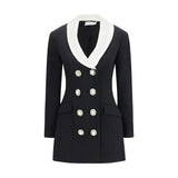 Self-Portrait Blazer noir en laine Oves Aries