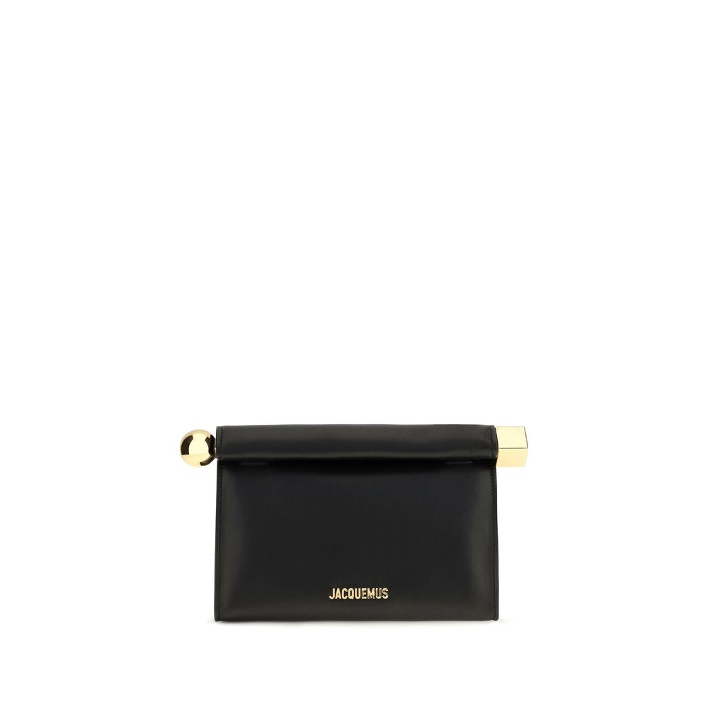 Pochette Jacquemus noire en cuir d'agneau Ovis Aries Aries