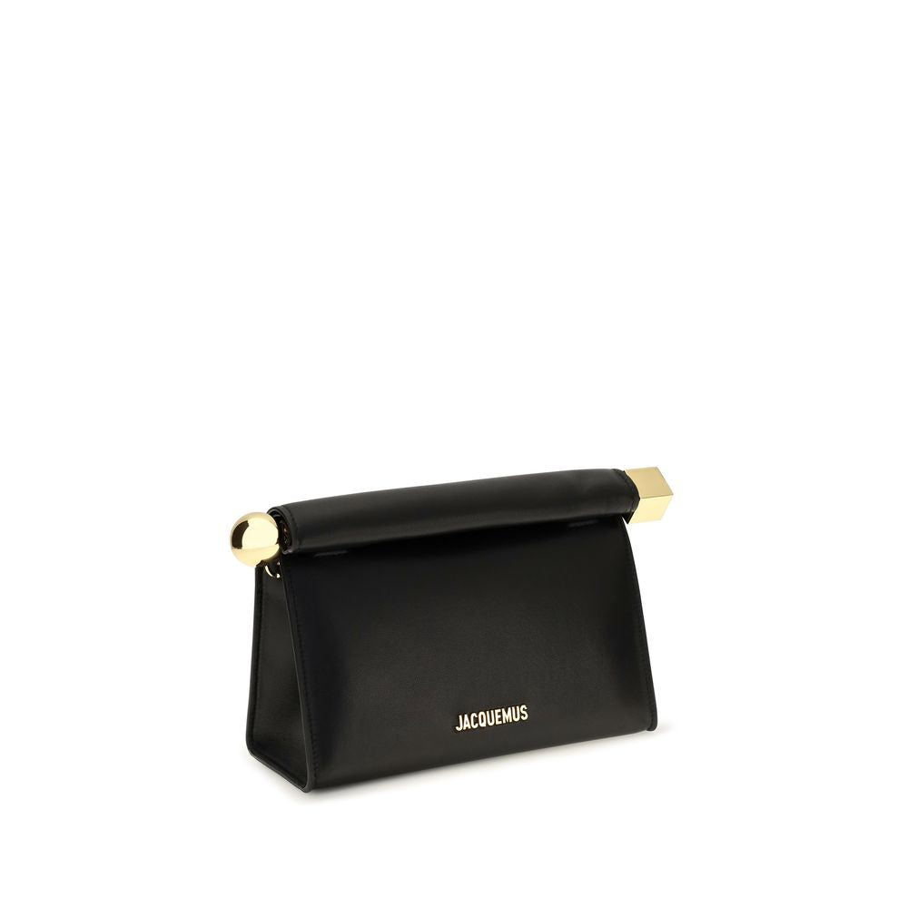 Pochette Jacquemus noire en cuir d'agneau Ovis Aries Aries