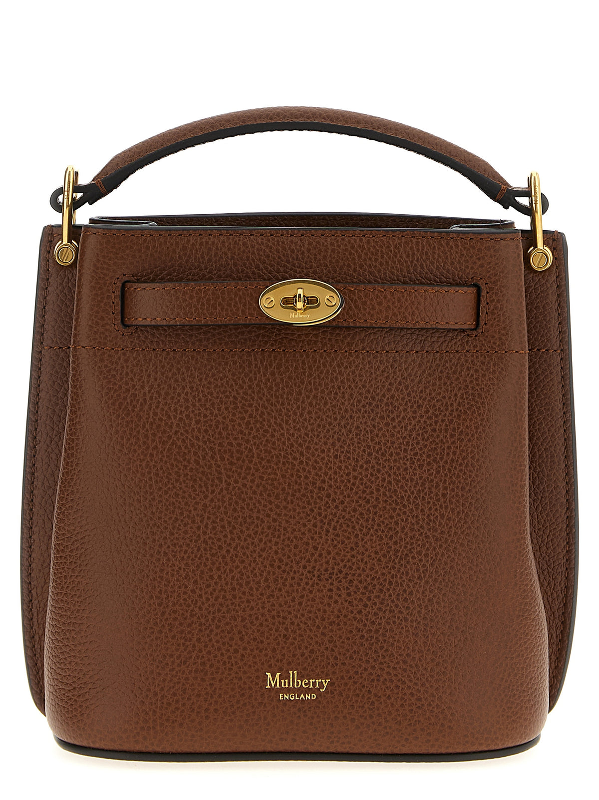 Sac bandoulière en cuir de veau marron Mulberry