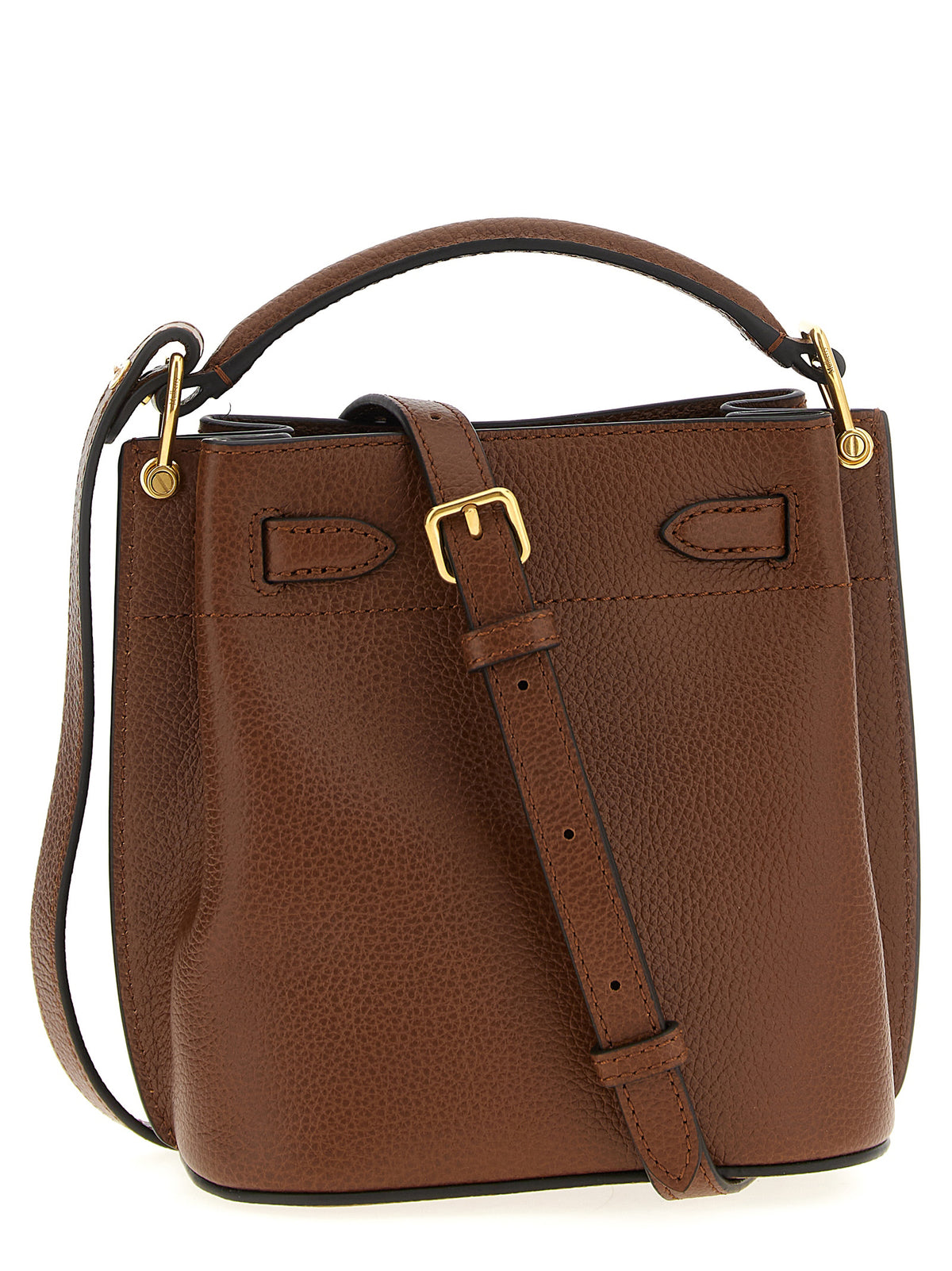 Sac bandoulière en cuir de veau marron Mulberry