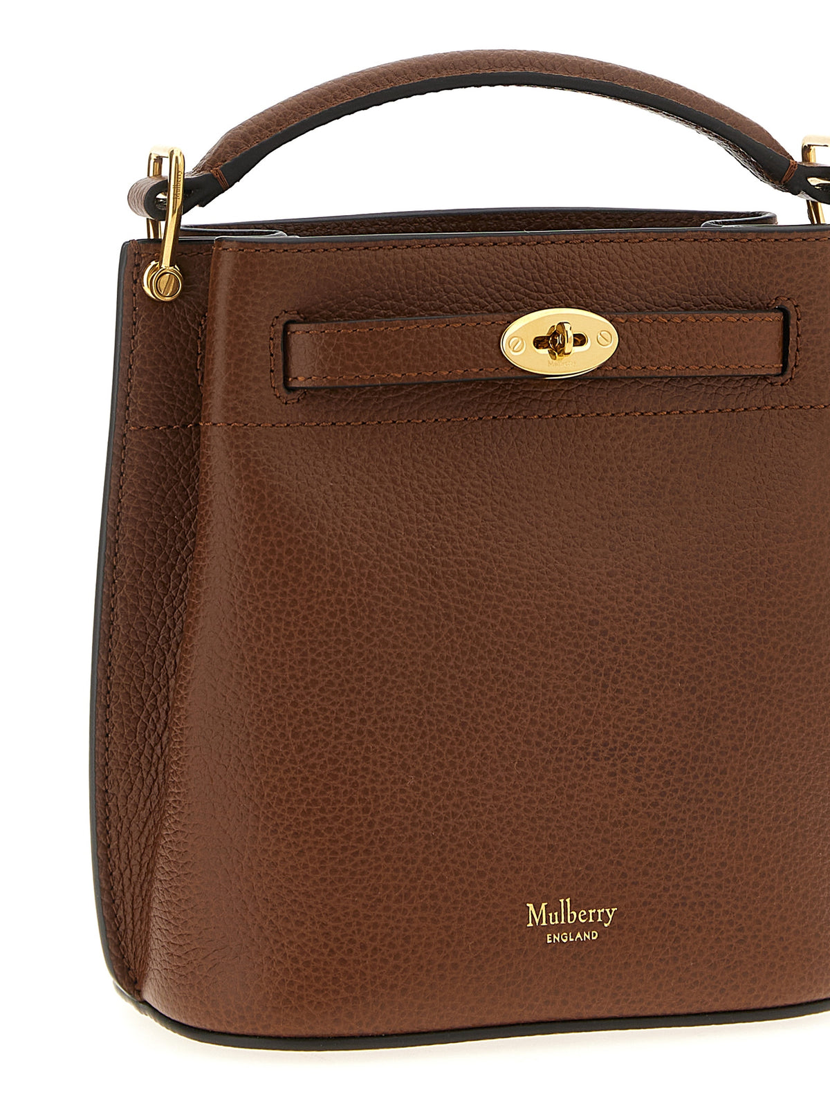 Sac bandoulière en cuir de veau marron Mulberry