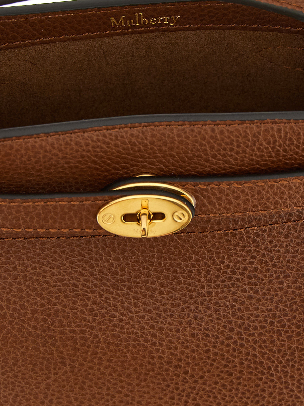 Sac bandoulière en cuir de veau marron Mulberry