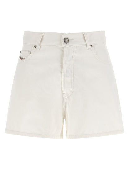 Diesel White Cotton Bermuda Shorts