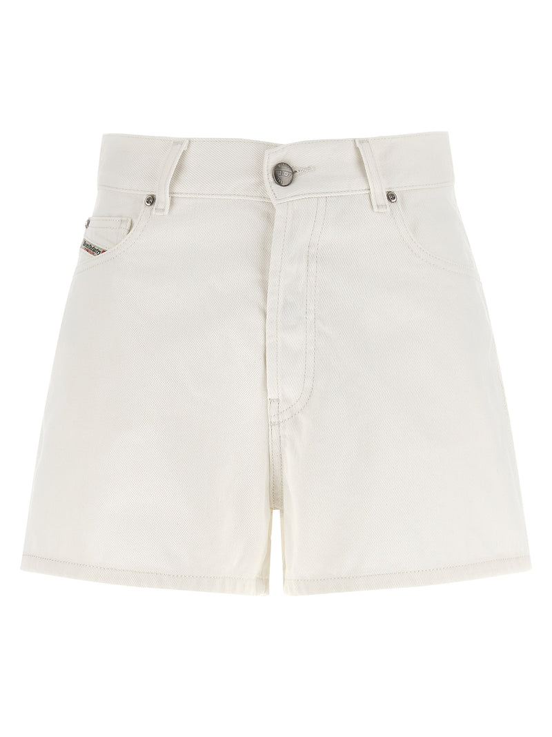 Diesel White Cotton Bermuda Shorts