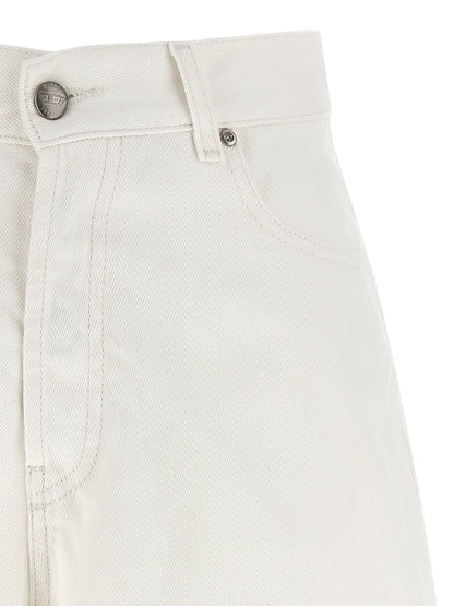 Diesel White Cotton Bermuda Shorts