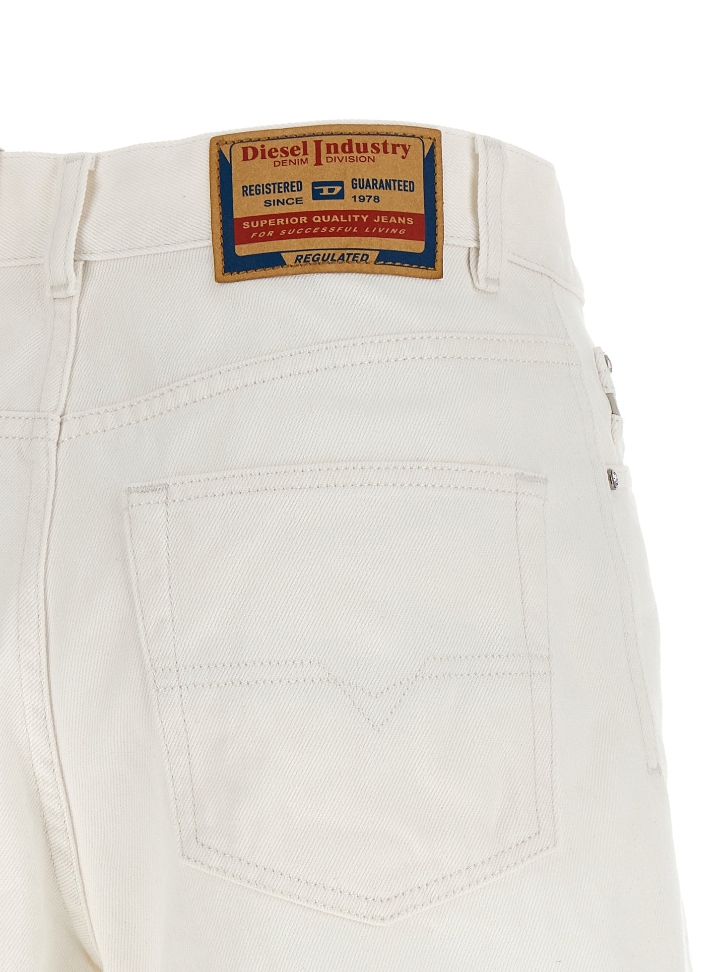 Diesel White Cotton Bermuda Shorts