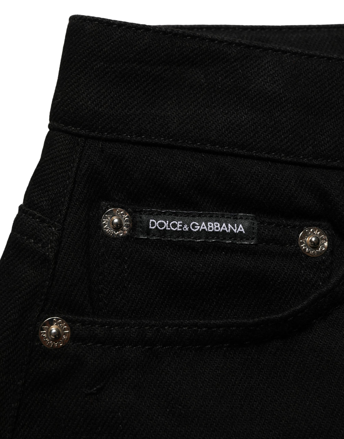 Shorts Dolce & Gabbana en jean taille mi-haute en coton noir