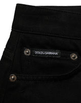 Shorts Dolce & Gabbana en jean taille mi-haute en coton noir