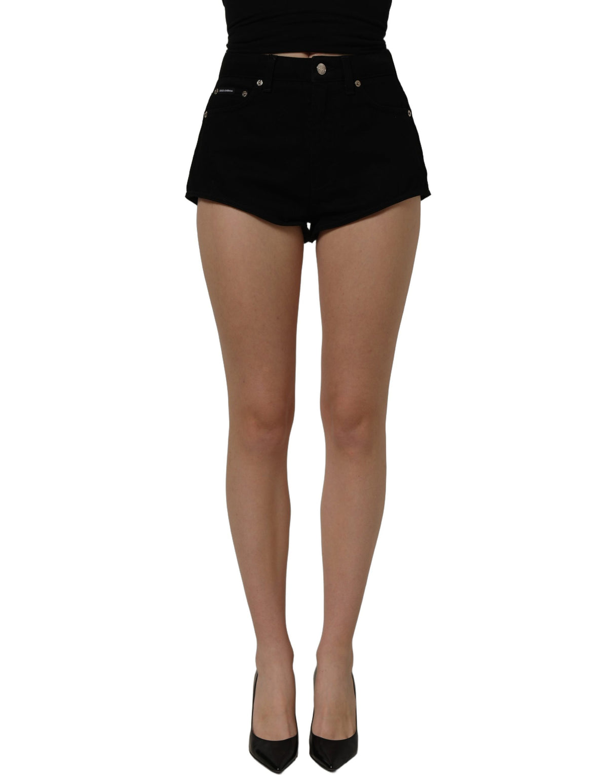 Shorts Dolce & Gabbana en jean taille mi-haute en coton noir